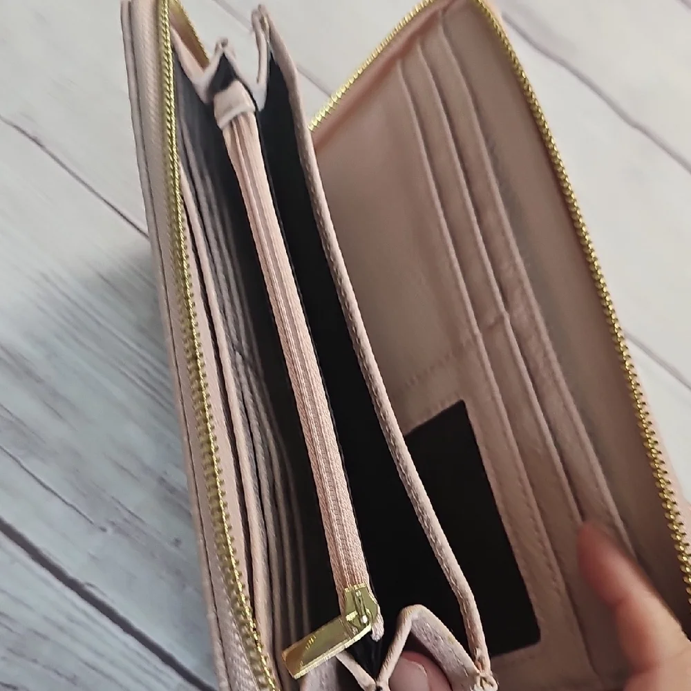 Steve Madden Dusty Pink Wallet Wristlet Textured Leather - Picture 15 of 15